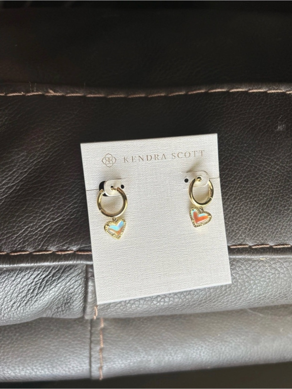 Kendra Scott Gold Hoop Earrings Heart Charms